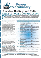 This free Vocabulary Packet for Kids Discover America: Heritage and Culture is a systematic and individualized approach to vocabulary development and enables teachers to assist students in improving their reading comprehension skills.