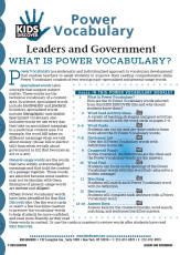 This free Vocabulary Packet for KD2: Leaders and Government is a systematic and individualized approach to vocabulary development and enables teachers to assist students in improving their reading comprehension skills.