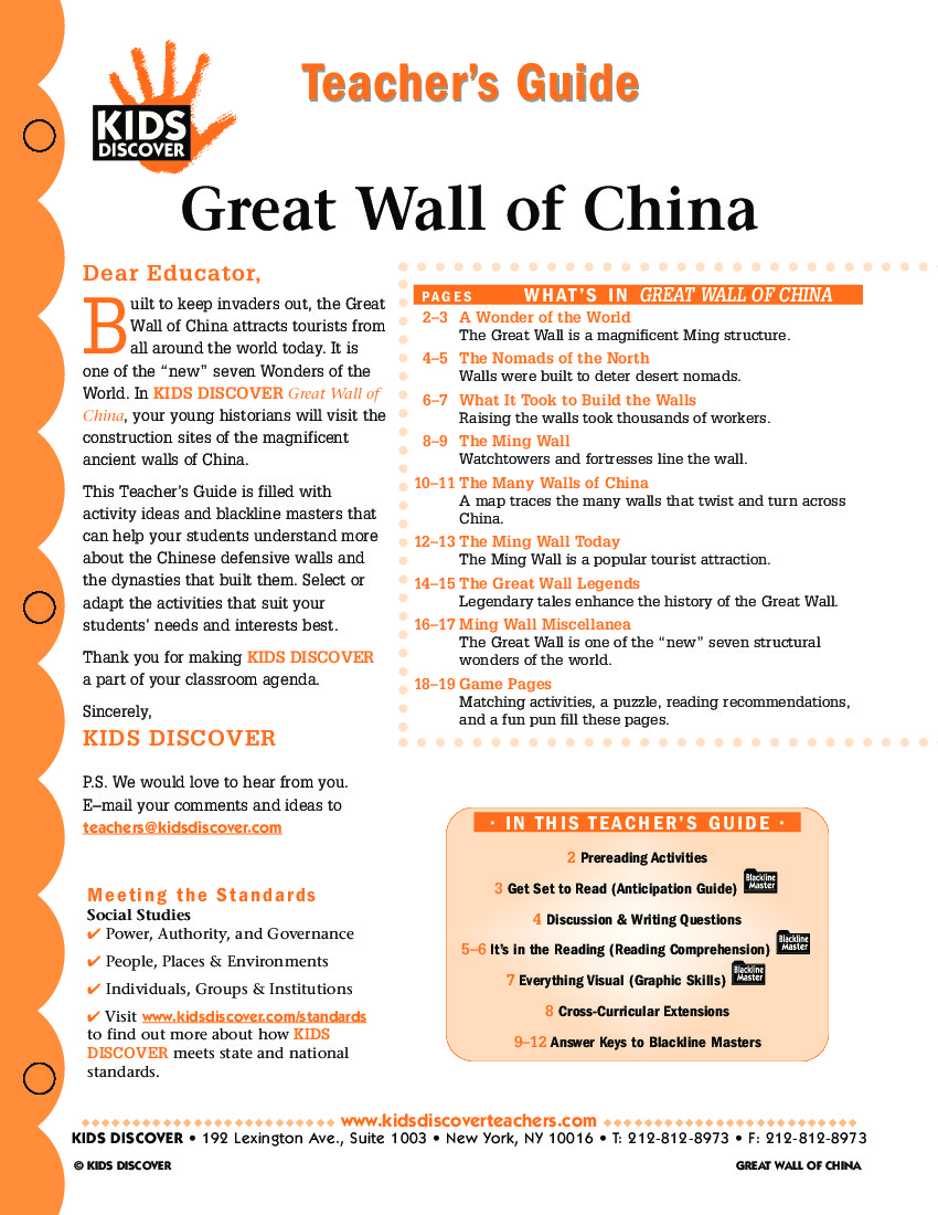 Great Wall Of China Kids Discover