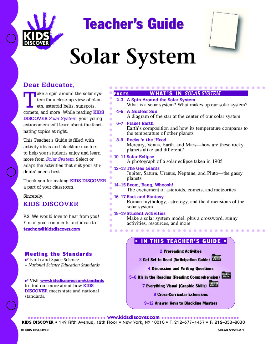 Lesson Plan about the Solar System for homeschool or classroom use!