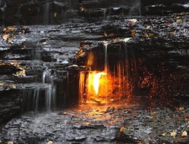 Eternal Flame Falls in Chestnut Ridge Park