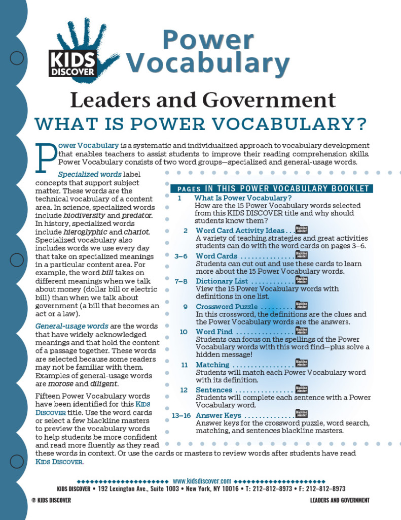 This free Vocabulary Packet for KD2: Leaders and Government is a systematic and individualized approach to vocabulary development and enables teachers to assist students in improving their reading comprehension skills.