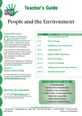This 12-page Teacher Guide on KD2 People and the Environment is filled with activity ideas and blackline masters that can help children understand how people live in different environments.