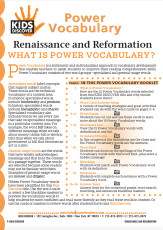 This free Vocabulary Packet for Kids Discover Renaissance and Reformation is a systematic and individualized approach to vocabulary development and enables teachers to assist students in improving their reading comprehension skills.