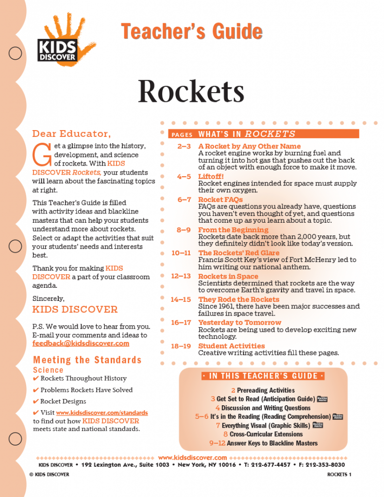 Teacher's Guide for Kids Discover Rockets